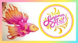 Watercolour Painting Process Time Lapse - Betta Splendens Fish