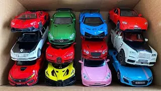Box full of diecast Cars, Top toy Cars, Lamborghini, Rolls Royce, Mercedes Benz
