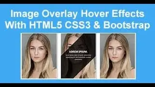 Image overlay hover effects with html5, css3 & bootstrap.