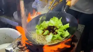 Fried Noodles, Fried Rice, Fried Rice Noodles Wok Skill Food. Collection~夜市街头炒锅美食抛锅技巧碳水充饥解饿