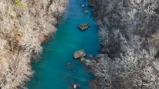 Peaceful Spring dispersed ￼camping by a Ozark Mountain stream