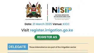 The State Department for Irrigation will be launching the National Irrigation Sector Investment Plan