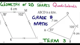 Mathematics Grade 8 Geometry of 2D shapes Finding angles and sides on a quadrilateral Term 3
