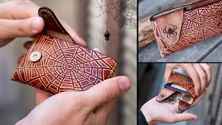 Spider Web Men's Wallet | PDF Leather Crafting Pattern