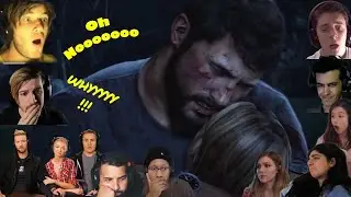reaction 25 youtubers to dying Sarah the last of us ( part 1 )