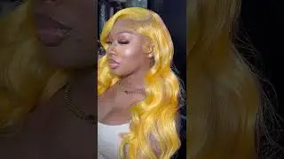 Yellow Human Hair Lace front wigh #newyearsale #atonyashair #colorfulwigs
