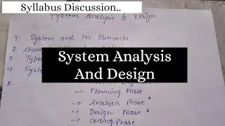 System Analysis And Design.. ||Syllabus discussion||#twinklegarg