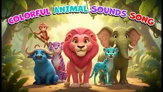 Colorful Animal Sounds Song | Safari Song For Kids | Purple Panda Rhymes