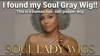 Wig Ruby: Jerry Curly Gray Wig Salt & Pepper Human Hair Glueless Wigs Mature & Stylish #soulladywigs