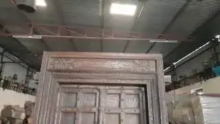 Old Indian door. Old doors carved by hand from India