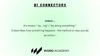 B1 Lektion 4 connectors 