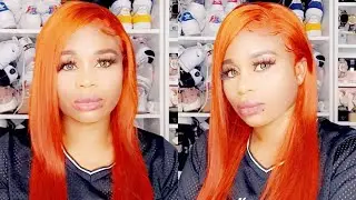 Orange Ginger straight wig / human hair  FT worldnewhair #worldnewhair #wigreview #sexyosas