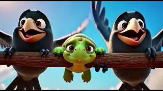 The Clever Crow and the Kind Turtle🐦🐢  #moralstories #storytime #kidslearning #animation