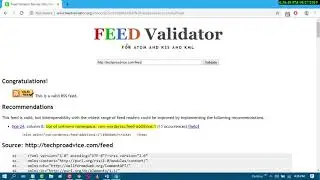 how to Check RSS feed of a website is valid or not