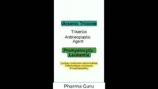 Arsenic Trioxide -  Trisenox   - in a nutshell