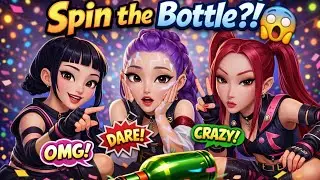 👉 Spin the Bottle?! 😱 | HUNTRIX K-Pop Demon Hunters CRAZY Challenge #Huntrixfans 