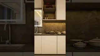 Modular Kitchen 3D Interior Walkthrough Rendering Design #shorts #3dinteriorwalkthrough #walkthrough