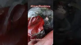 Hand Carved African Bloodstone Alien Head