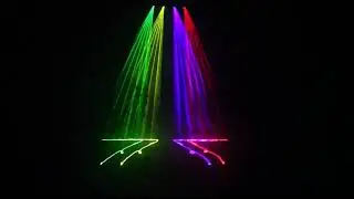 U`King RGBY LED Disco Laser Stage Lights 4 Beam Moving Head Strobe Light