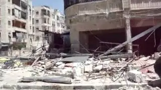 +18 Aleppo Massacre حلب صلاح الدين - آثار القصف الوحشي 17-8-2012