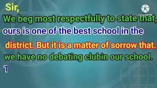 Formal Letter Application For Setting Up a Debating Club.
