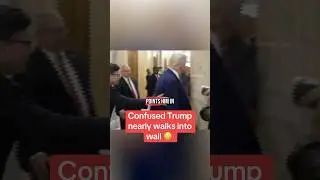 Confused Trump Nearly Walks Into Wall 😳