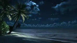 Distant Ocean Waves at Night | Calm Water Sounds for Relaxation & Focus