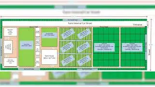 1 acre 4200m2 =31.8m&times;114.2m Farm Plan Layout. Integrated Farming System (IFS). Organic Farms.