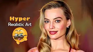 Margot Robbie Hyper Realistic Digital Portrait 😍 | Photoshop Painting | Artisa 23