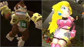 Mario Strikers Charged - DK vs Peach - Wii Gameplay (4K60fps)