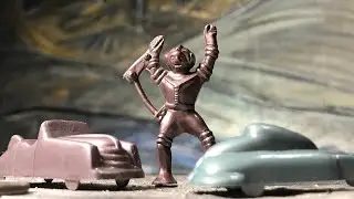 Miniature Archer Space Figures and Vintage Plastic Space Minis, 1950s, Hard and Soft Plastic Bling