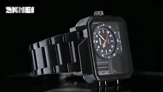 Hot Selling Luxury SKMEI 1392 Stainless Steel Waterproof 3 ATM Analog Digital Sports Men Watch