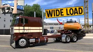 Hauling a Large CASE Excavator - (Custom Cabover) - Peterbilt 362 - American Truck Simulator