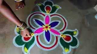 chithirai madham3*2 ugadiflowerkolam#simplerangoli#trendingrangoli beautifulrangoli@KanishCreatives