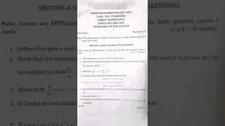 Bsc 4th semester exam paper of vector calculus 2022