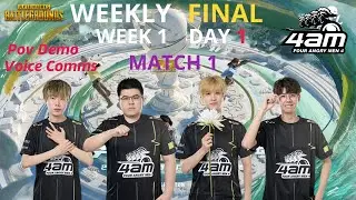 POV Demo & Voice Comms | 4AM 7 kills in Erangel | Week1 Final Day1 Match1 | PCL 2022 SPRING |