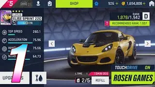 ASPHALT 9: LEGENDS WALKTHROUGH | 😱 1st place with an accident on the way | ELISE SPRINT 220 😍 #01