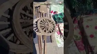 Колесо  от Прялки старинной  деревянной на Киевской барахолке Обзор. Барахолка Петровка Киев!