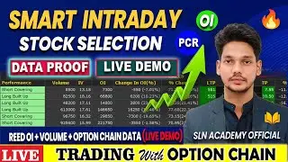 Smart Intraday Stock Selection 🔥 | Read OI + Volume + Option Chain Data (Live Demo) | SLN Academy