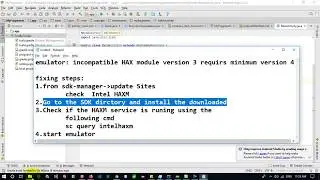 incompatible  HAXM android intel  problem solved