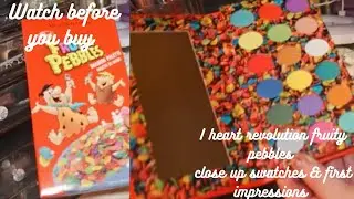 WATCH BEFORE YOU BUY | I HEART REVOLUTION FRUITY PEBBLES PALETTE CLOSE UP SWATCHES/FIRST IMPRESSIONS