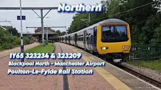Northern 323234 & 323209 Run 1Y65 Blackpool North To Manchester Airport At Poulton-Le-Fylde Station