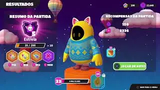 FALL Guys gameplay tentando virar superestrela