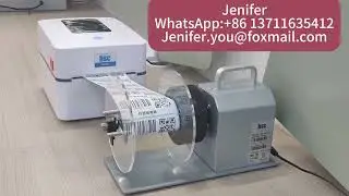 Label rewinding machine work with label printer rewinding automatically #label rewinder 
