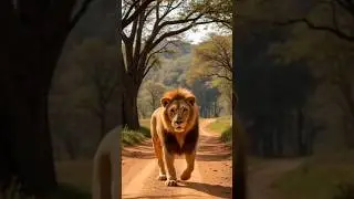 lion walk in jungle street.#animals#cuteanimals#lion#pets#shorts#shortsfeed#shortvideo#viralshorts