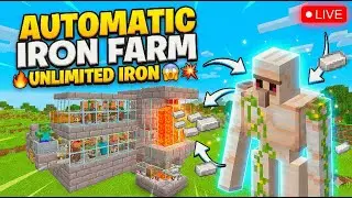 Minecraft Fully Automatic Iron Farm 💪 | No Mods | Hindi