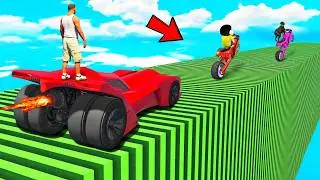 SHINCHAN AND FRANKLIN WENT OVER THE DOMINO STEP BRIDGE PARKOUR CHALLENGE GTA 5