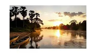 🌅 River Niger at Sunset | 4K Ambient Water & Golden Light for Peace & Reflection