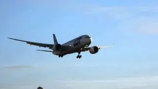 LOT Boeing 787 Dreamliner strong wind VOR landing in Warsaw, Runway 29