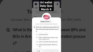 ARI Wallet Daily Quiz 4 March | Ari Wallet Testnet airdrop | Ari Wallet Quiz Today | Arichain